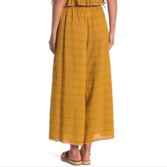 Free People Eva Set Crop Cami High Rise Wide Leg Ankle Length Pants Gold Med NWT - Picture 9 of 16
